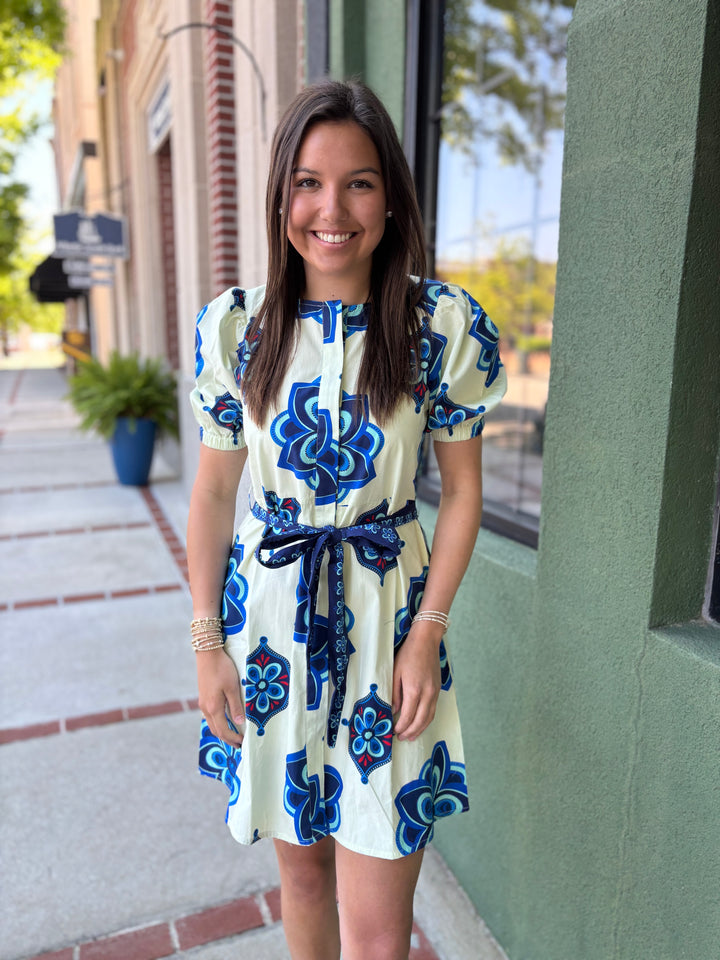 Geometric Florals Mini Dress