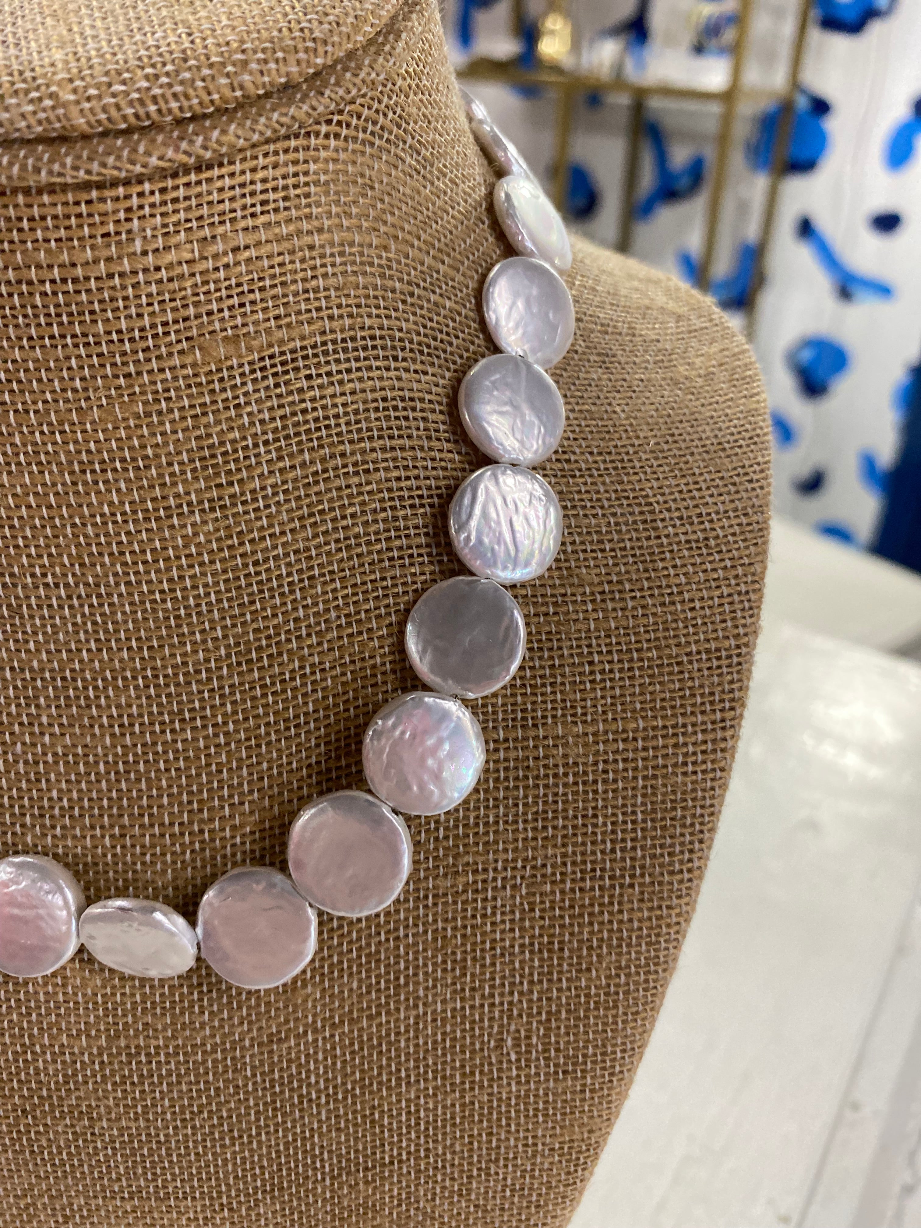 Pearl Disk Necklace