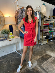 Red Scallop Mini Dress