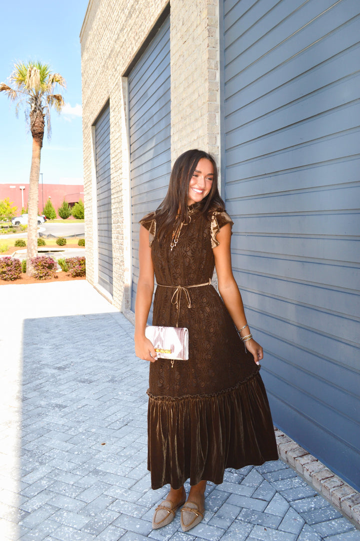 Velvet Lace Maxi Dress