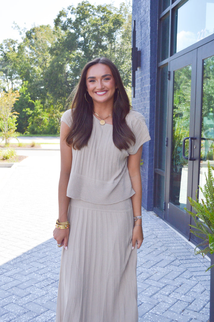 Cap Sleeved Ribbed Dress
