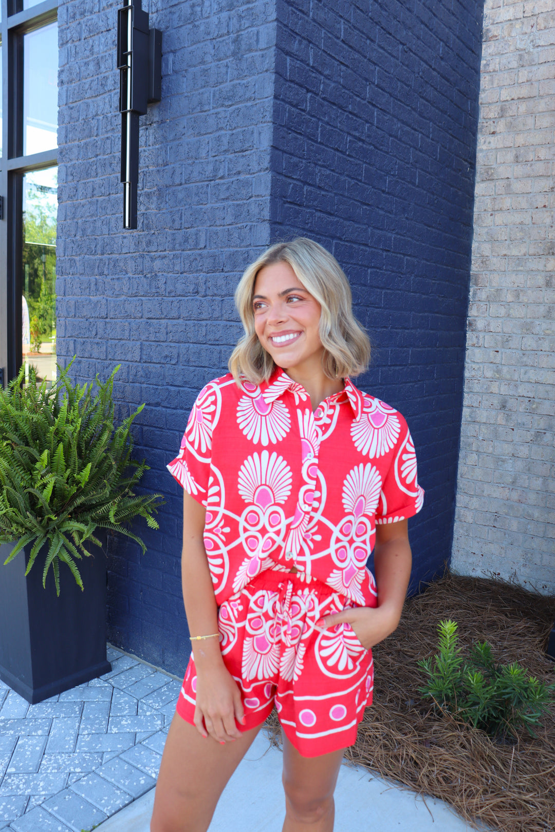 Medallion Printed Short Set