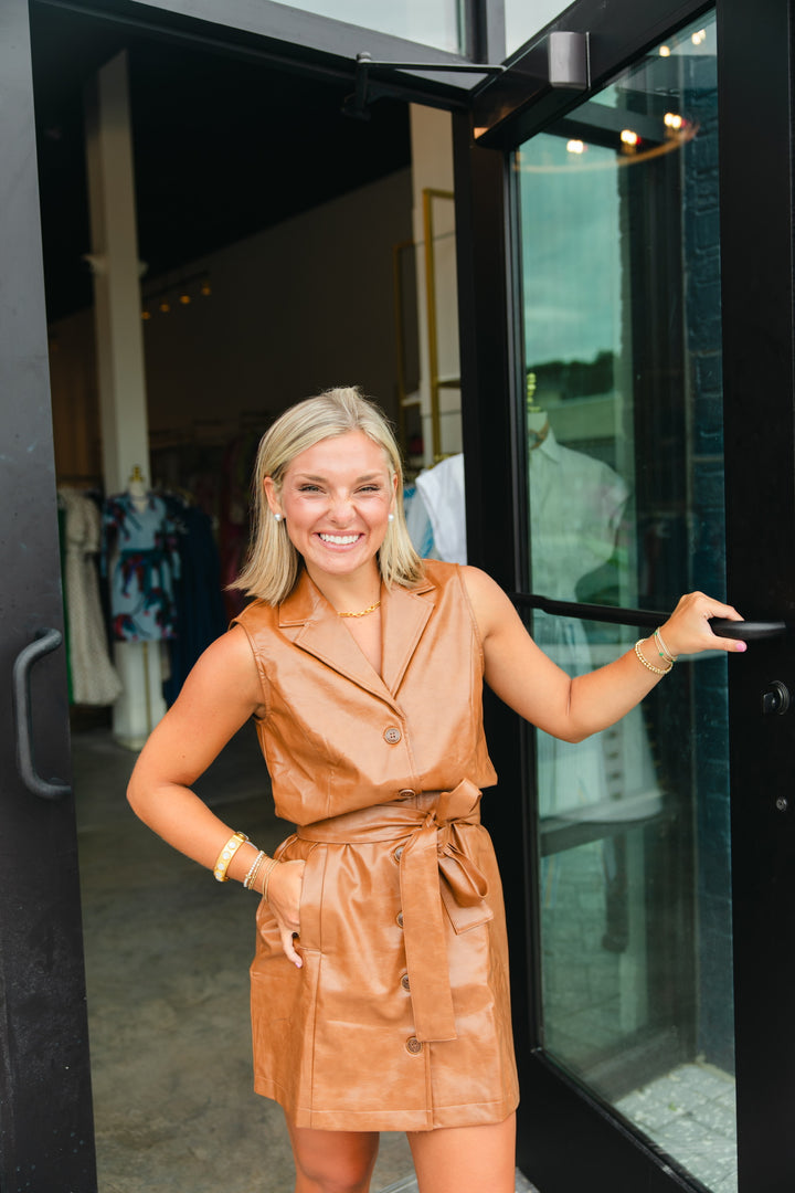 Camel Leather Dress
