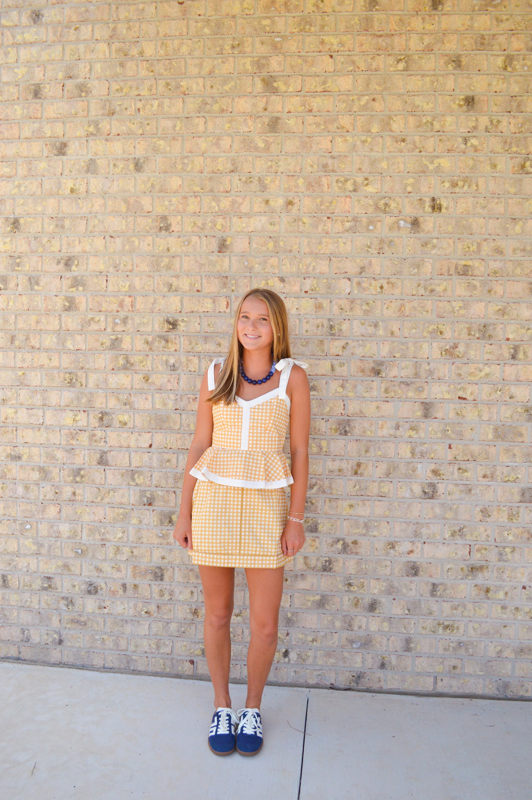 Emmy Skirt in Gold Gingham