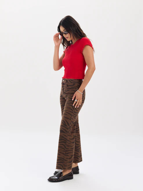 Pleaser High Rise Ankle Length in Desert Zebra - Daze Denim