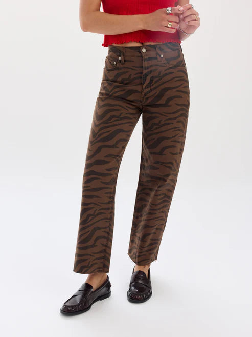 Pleaser High Rise Ankle Length in Desert Zebra - Daze Denim