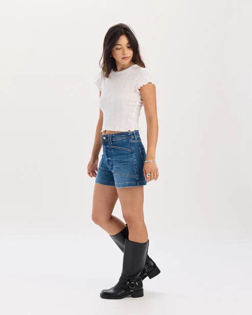 Valley Girl High Rise Shorts in Manhattan - Daze Denim