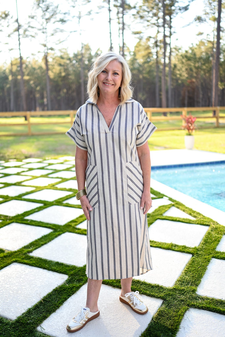 Linen Stripe Elaine Dress