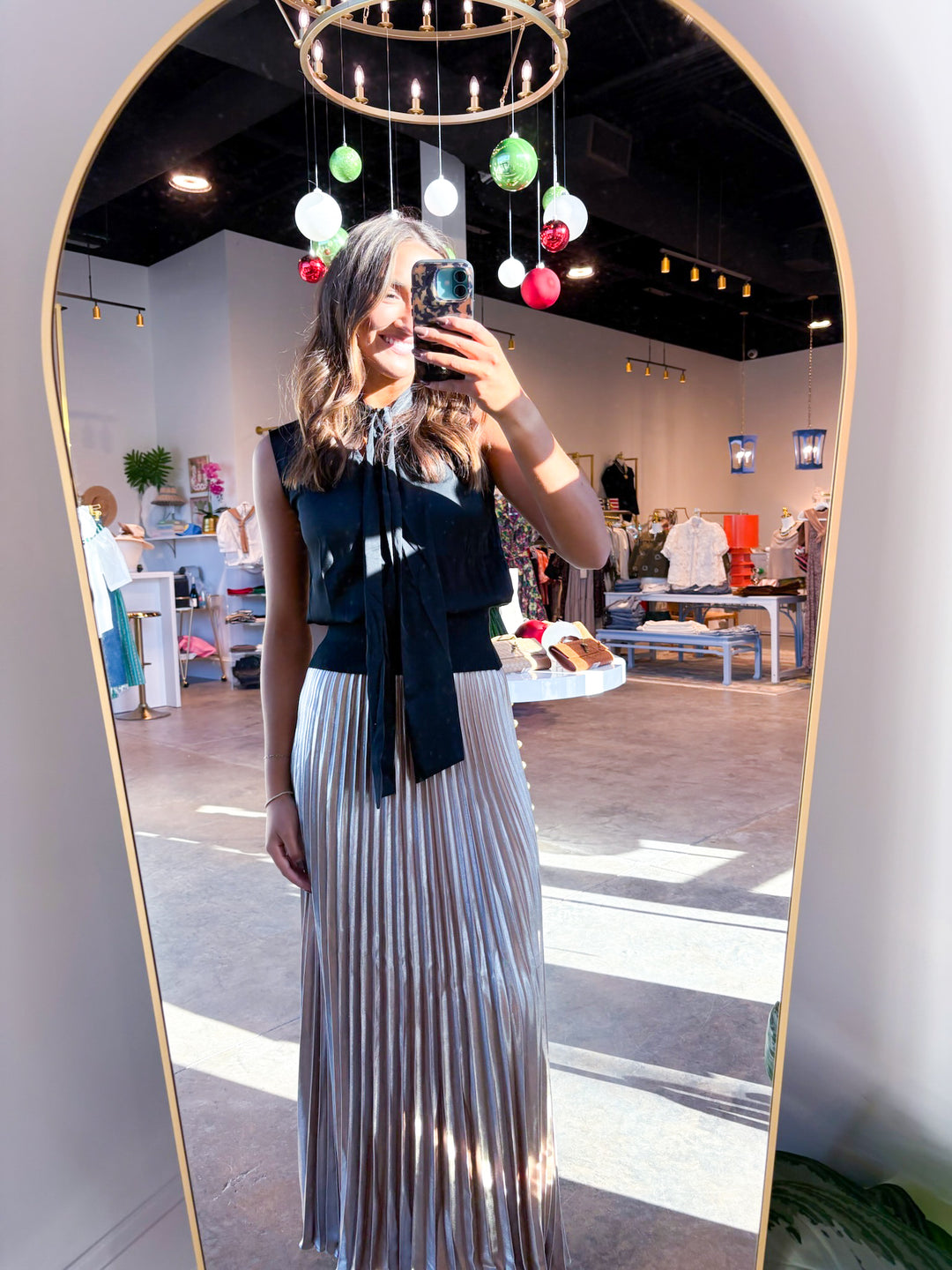 Champagne Satin Maxi Skirt