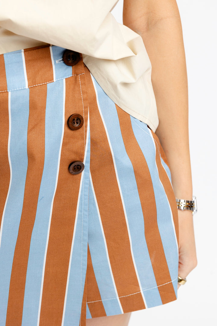Bold Stripes Wrap Skirt
