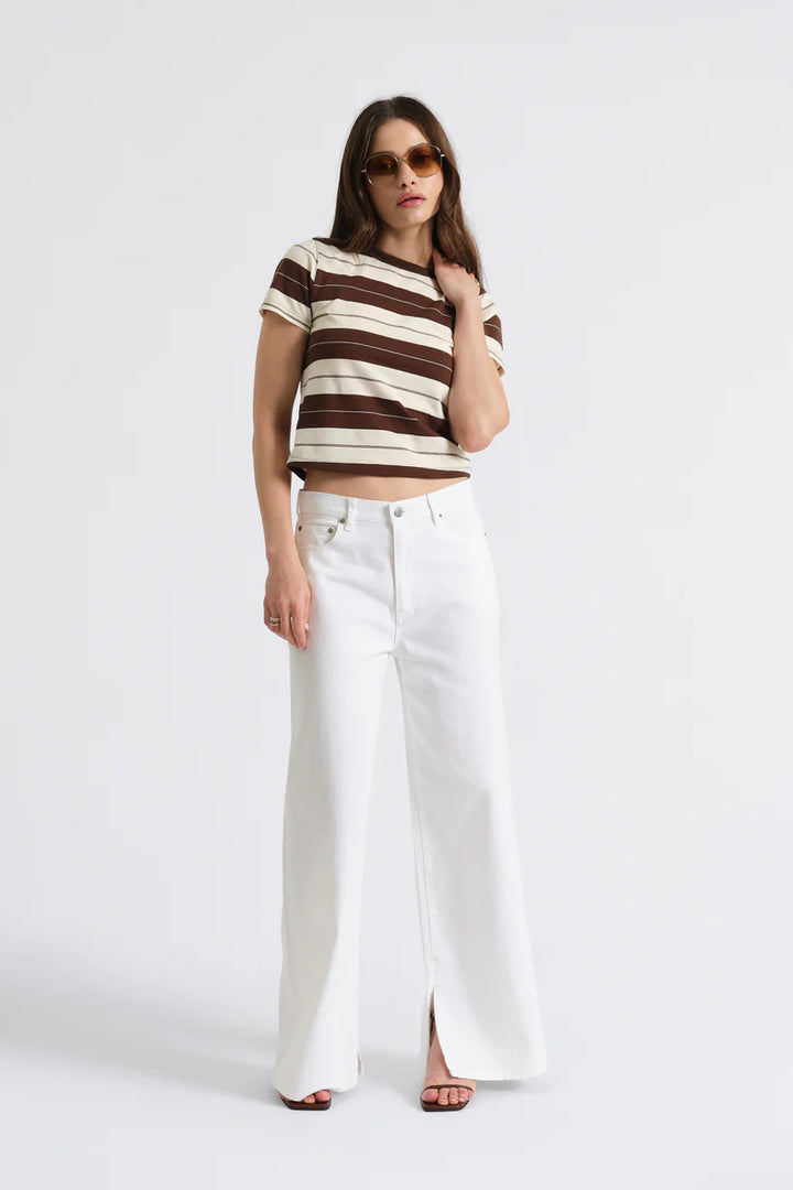 Wanderer Mid Rise Wide Leg Pant in Lamb - Daze Denim