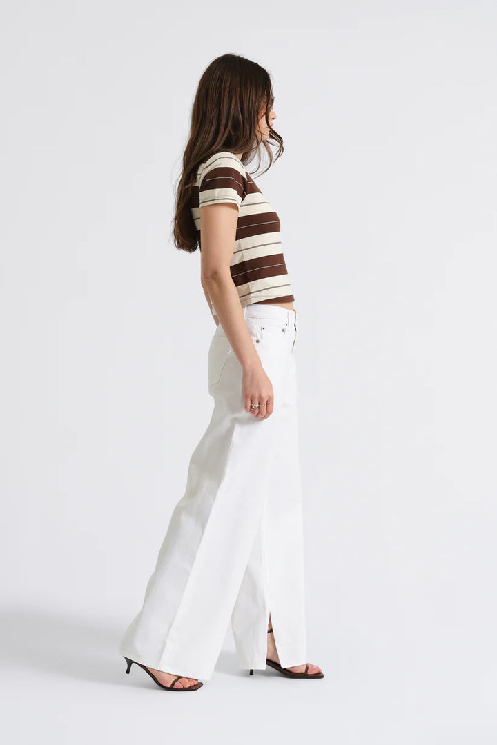 Wanderer Mid Rise Wide Leg Pant in Lamb - Daze Denim