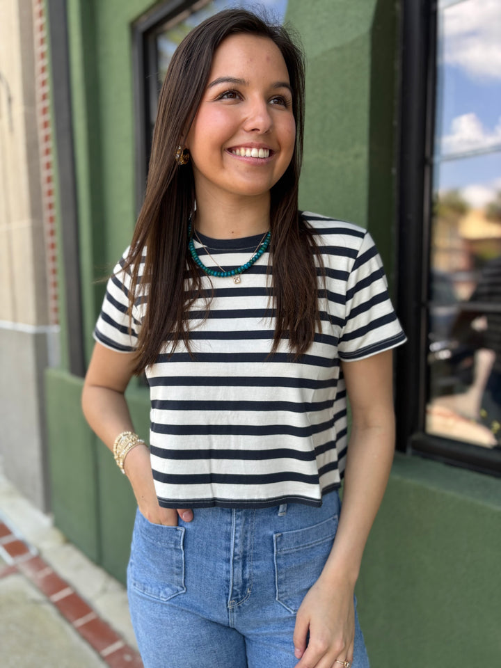 Stripe Cropped Tee