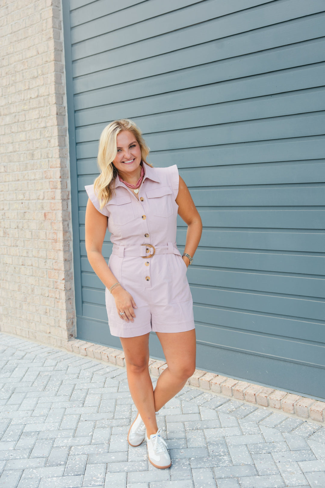 Light Pink Utility Romper