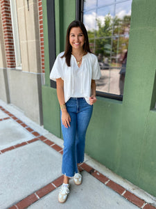 White Pleated Top