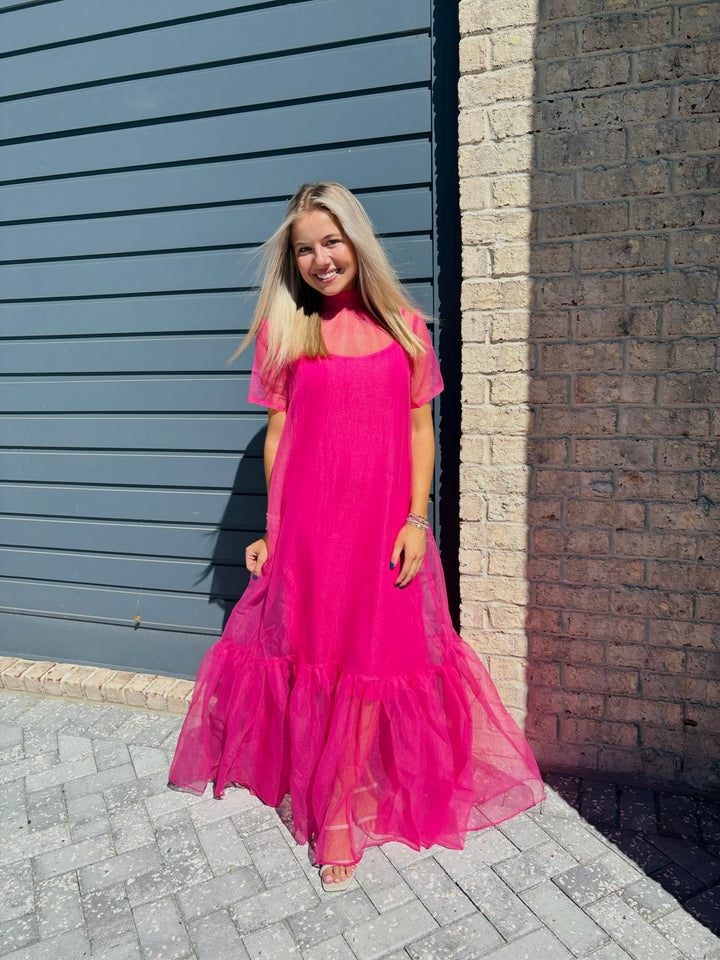 Organza Bow Maxi Dress