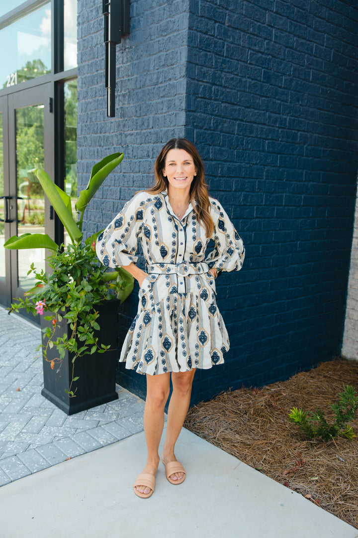 Paisley Puff Sleeve Dress