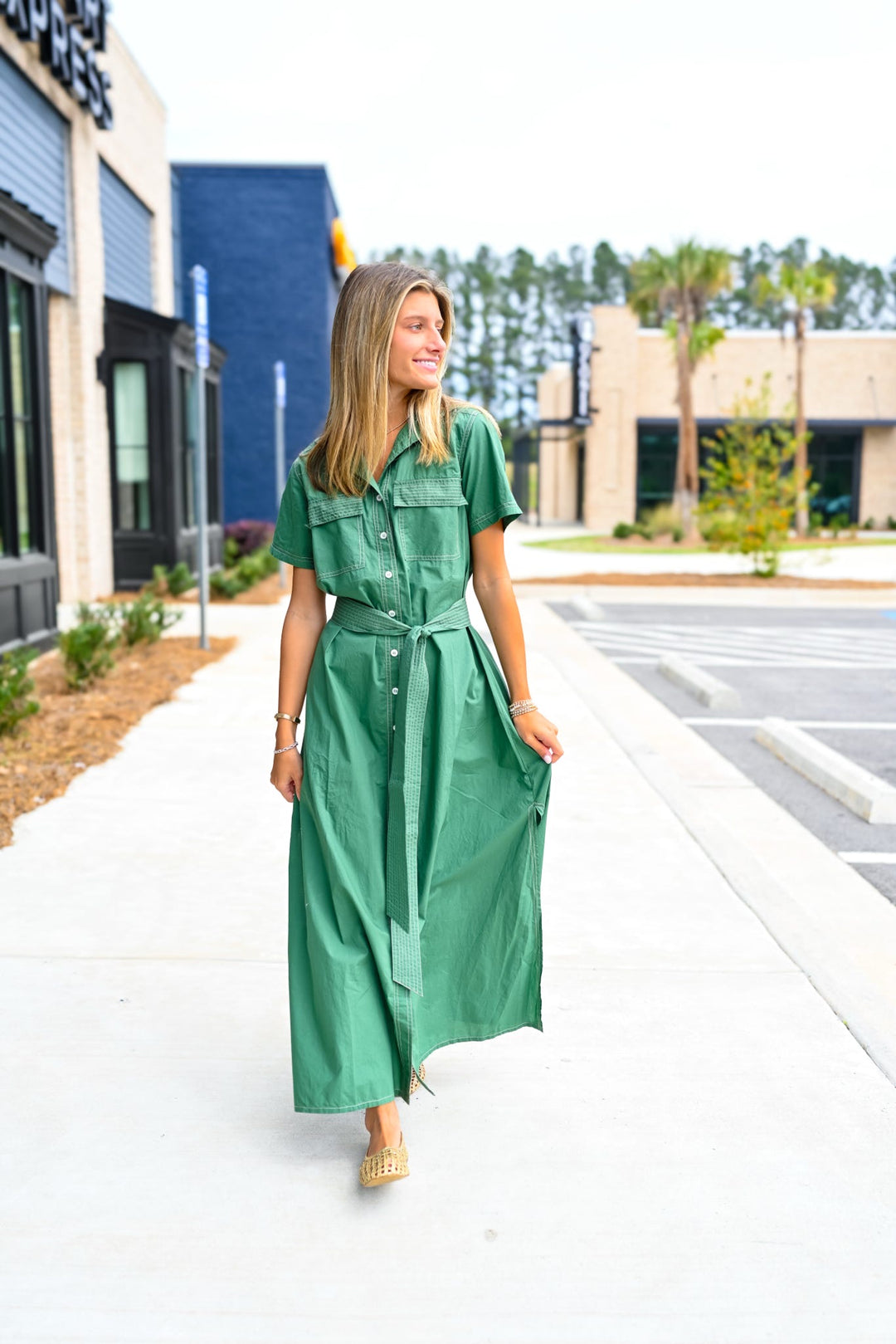 Solid Palm Amira Shirtdress