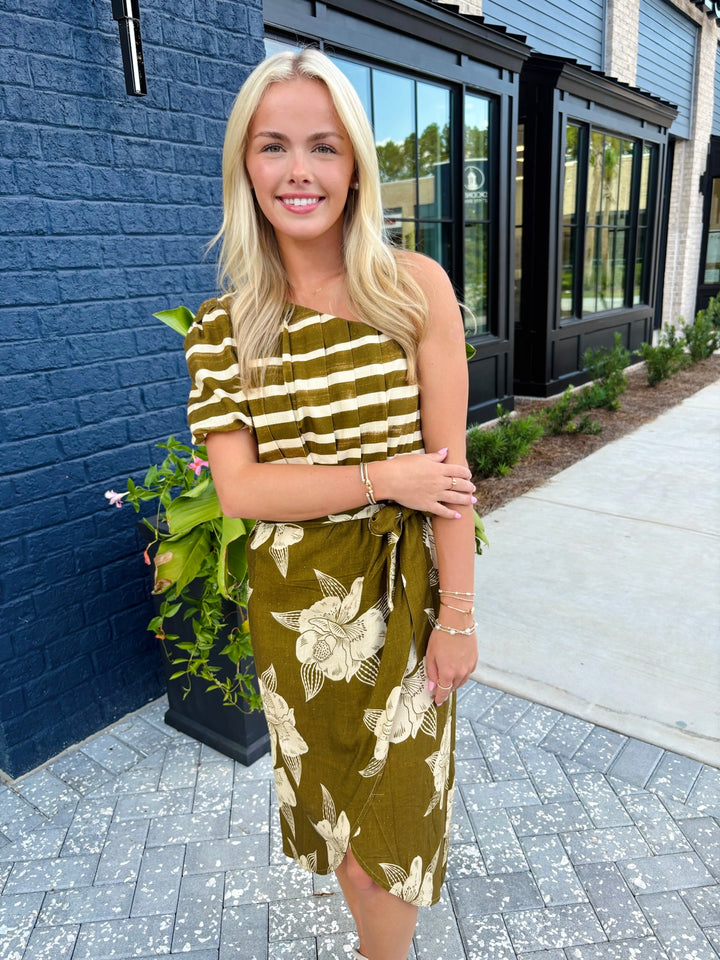 Jungle Trails One Shoulder Dress