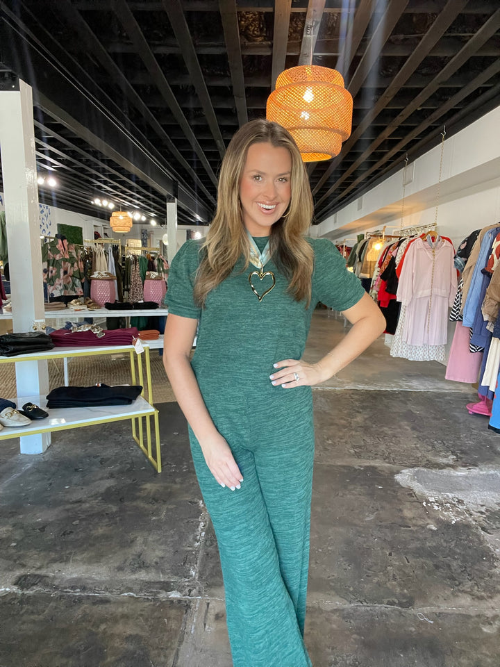 Green Ribbed Knit Set