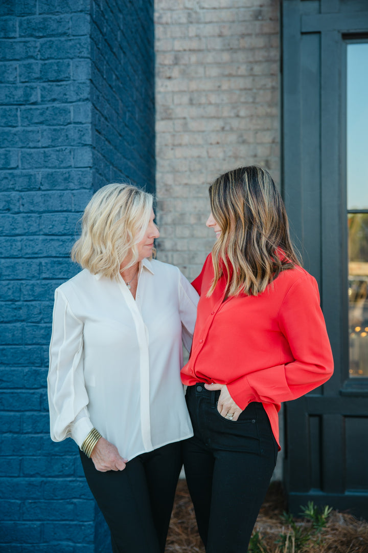 Ivette Pleated Balloon Sleeve Blouse
