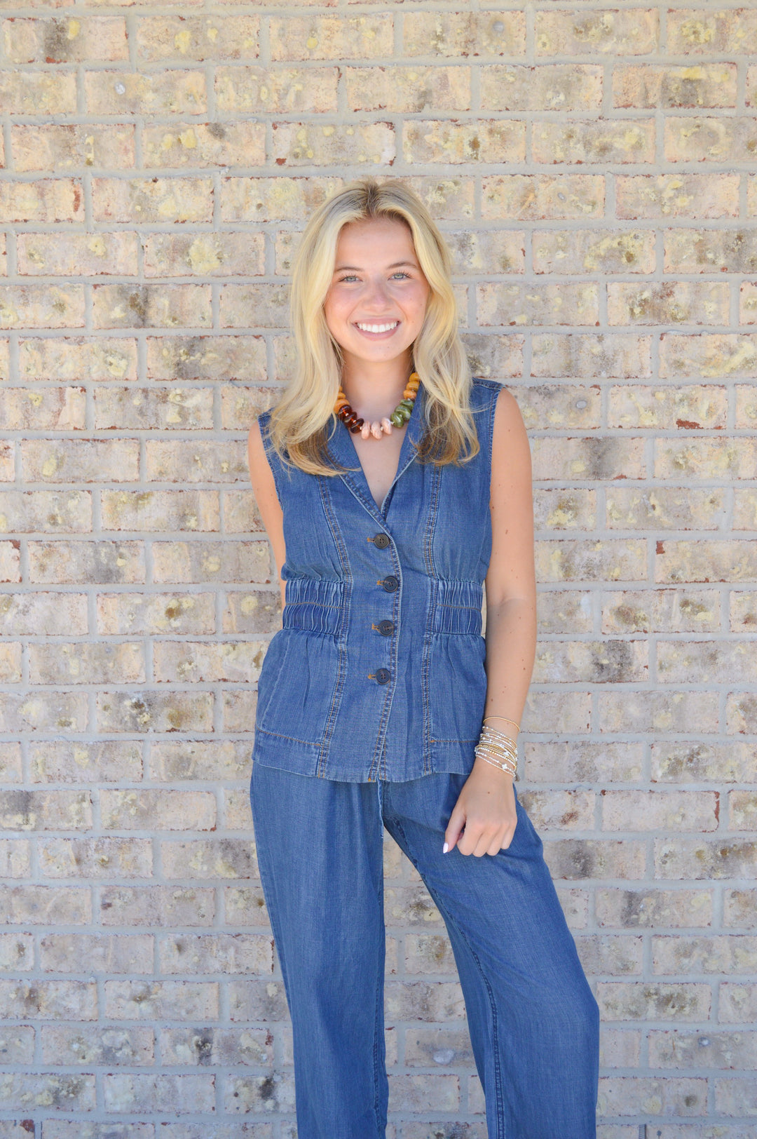 Navy Wash Pant Set