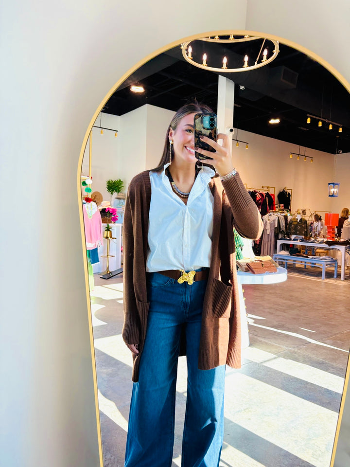 Gwyneth Long Cardigan in Espresso