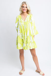 Boho Palm Babydoll Dress