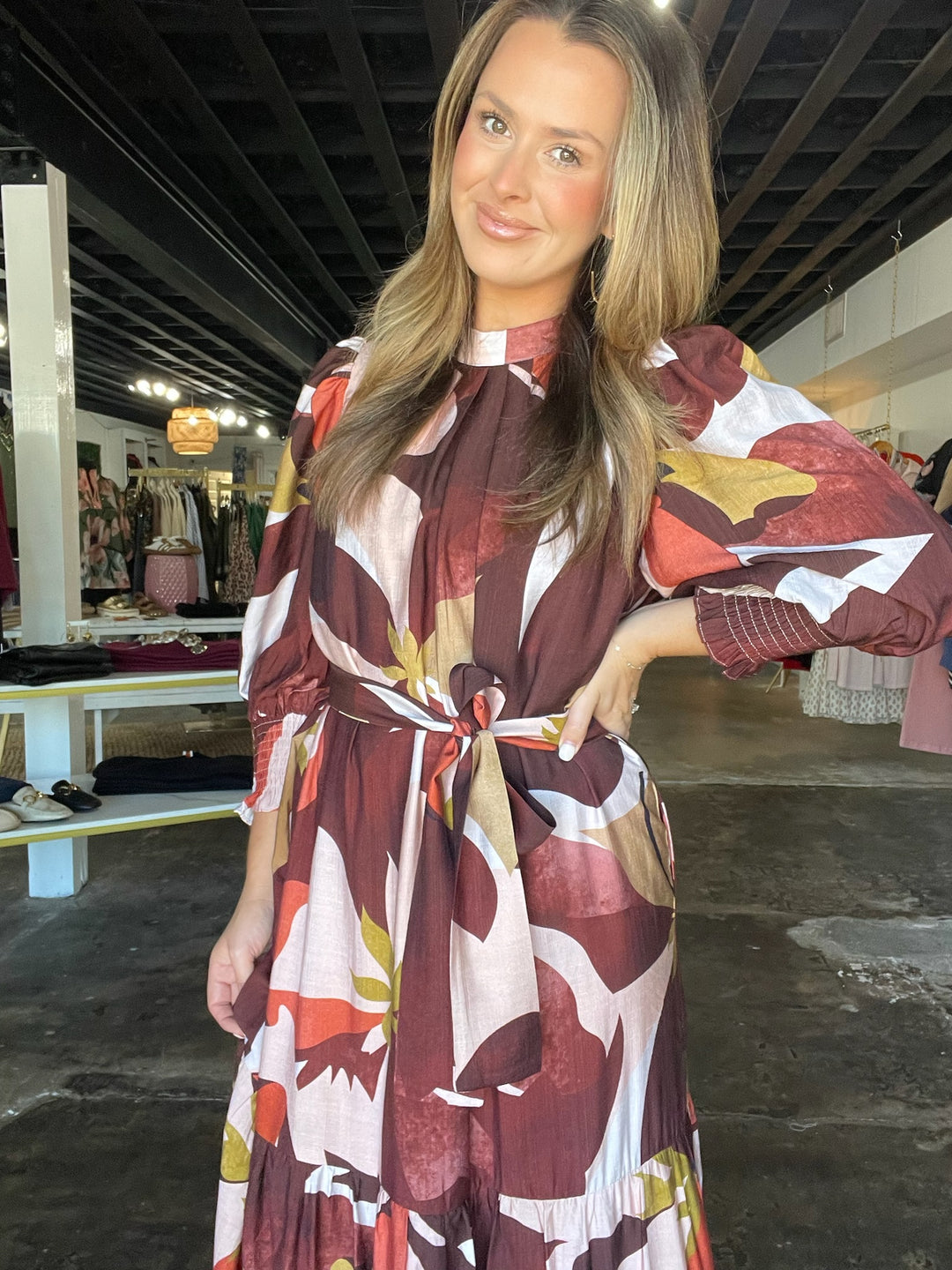 Harvest Rhythm Pleated Maxi Dress