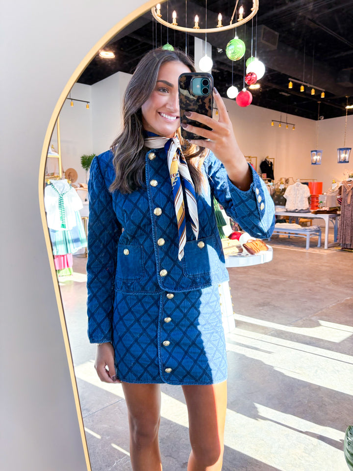 Denim Stitch Cropped Jacket