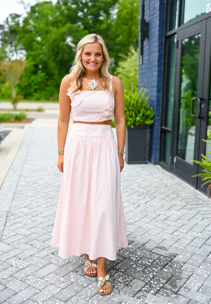 Soft Pink Maxi Skirt Set