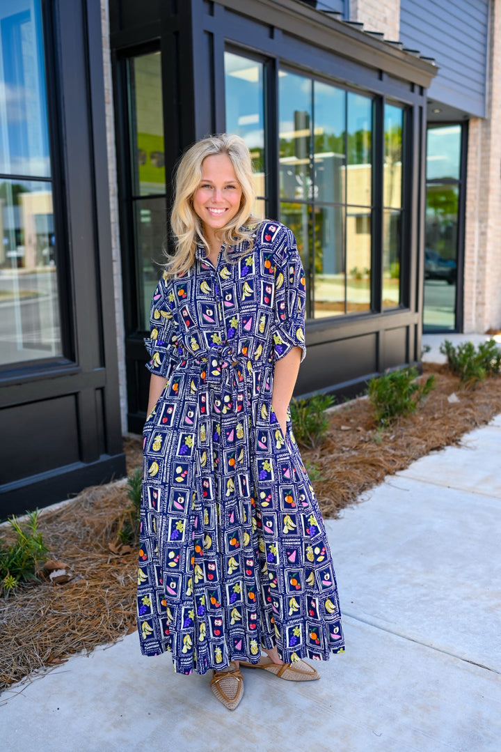 Italian Fruit Maxi Dress