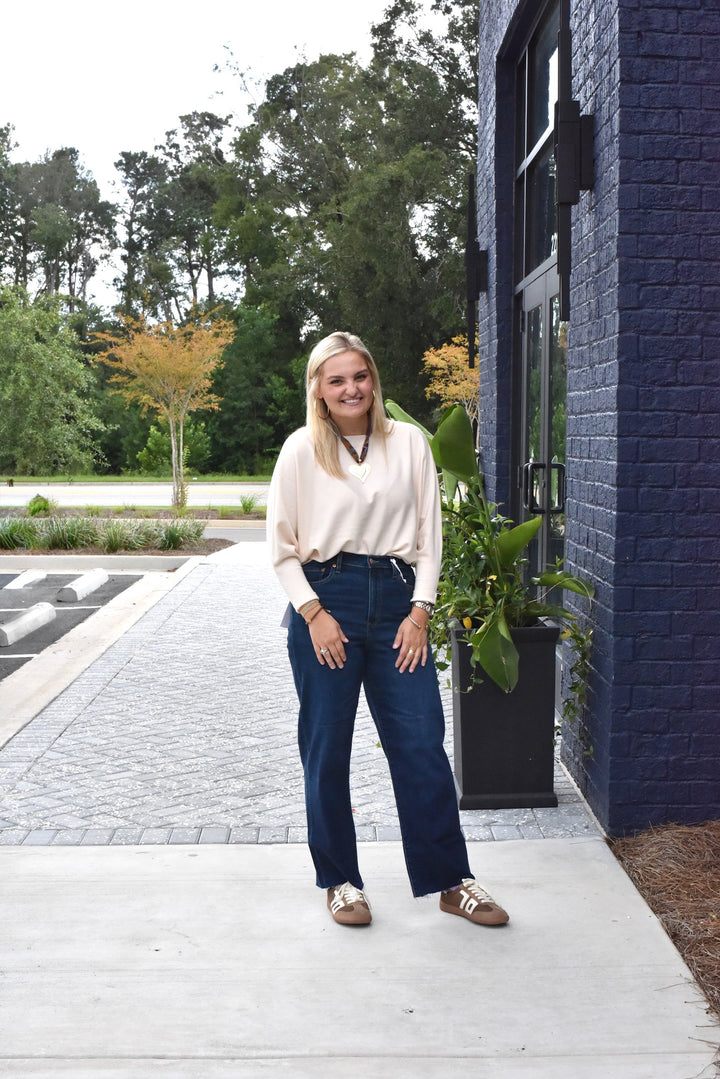 Ryu Sweater Top in Cream