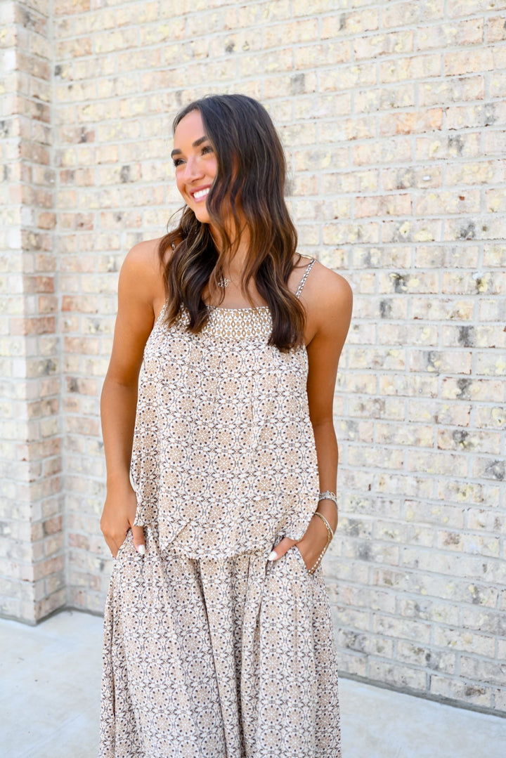 Natural Boho Spaghetti Strap Top