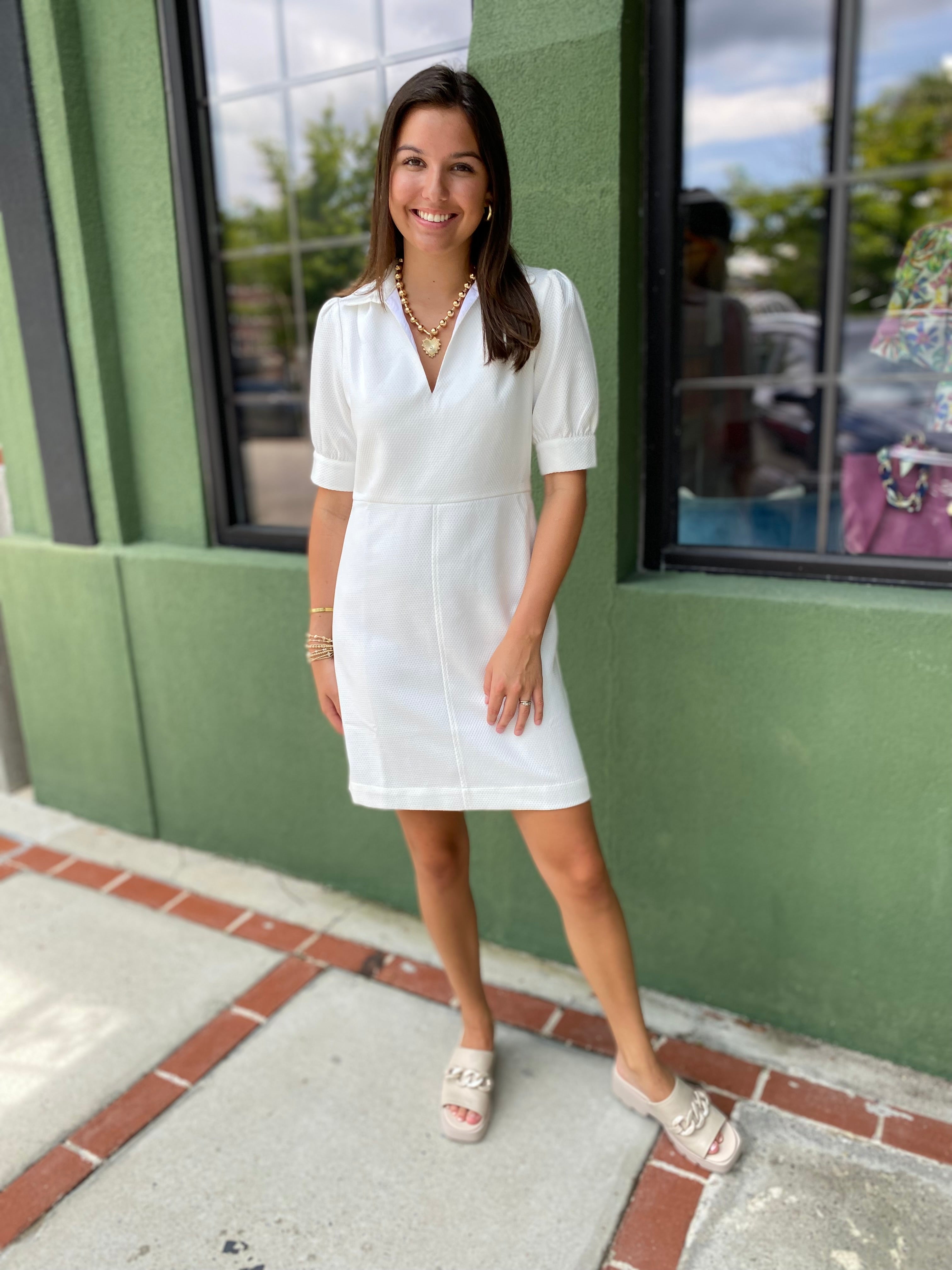 White Collar Dress