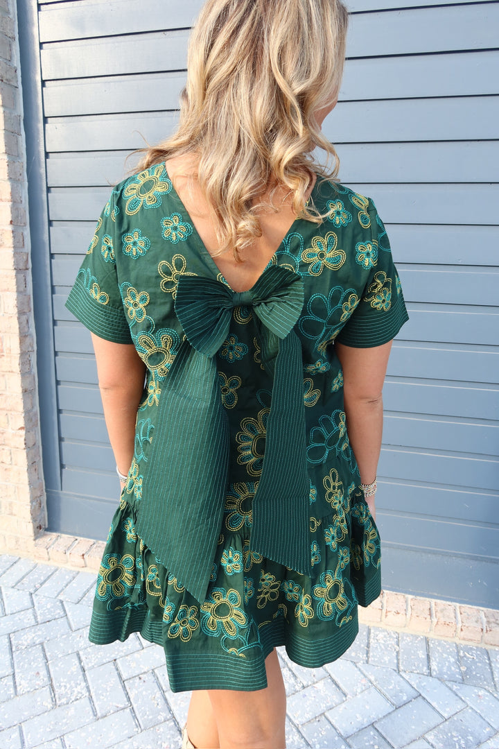 Olive Floral Embroidered Top