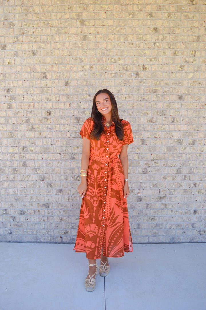 Amira Shirtdress in Terracotta