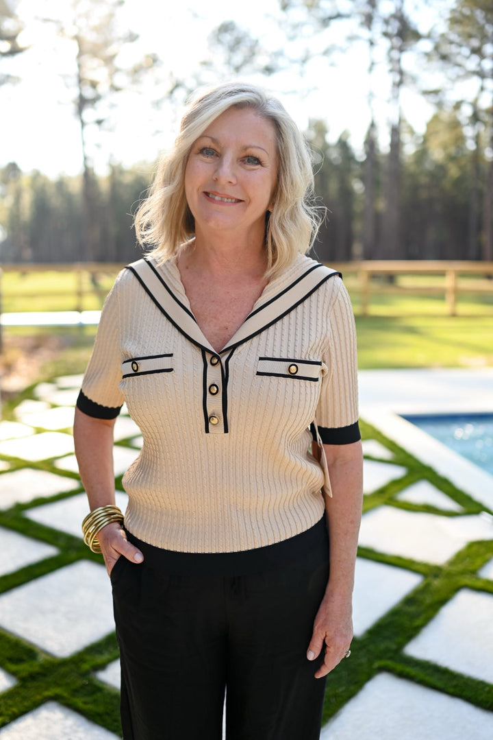 Cabota Knit Collar Top