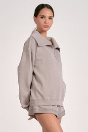Arielle Grey Quarter Zip