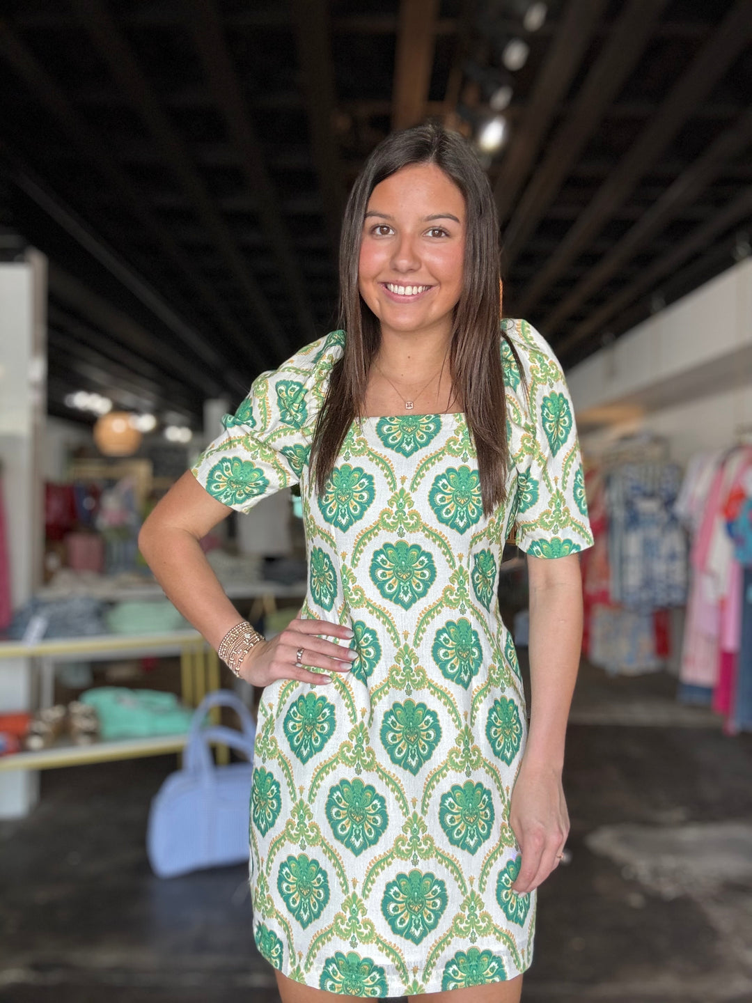 Green Motif Dress