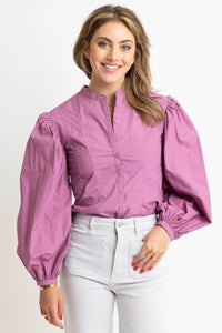 Purple Poplin Top