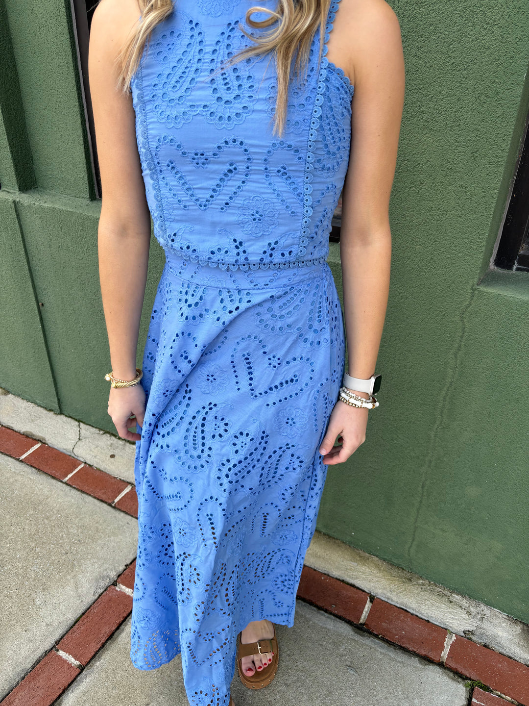 Blue Eyelet Set
