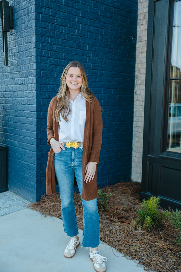 Gwyneth Long Cardigan in Espresso