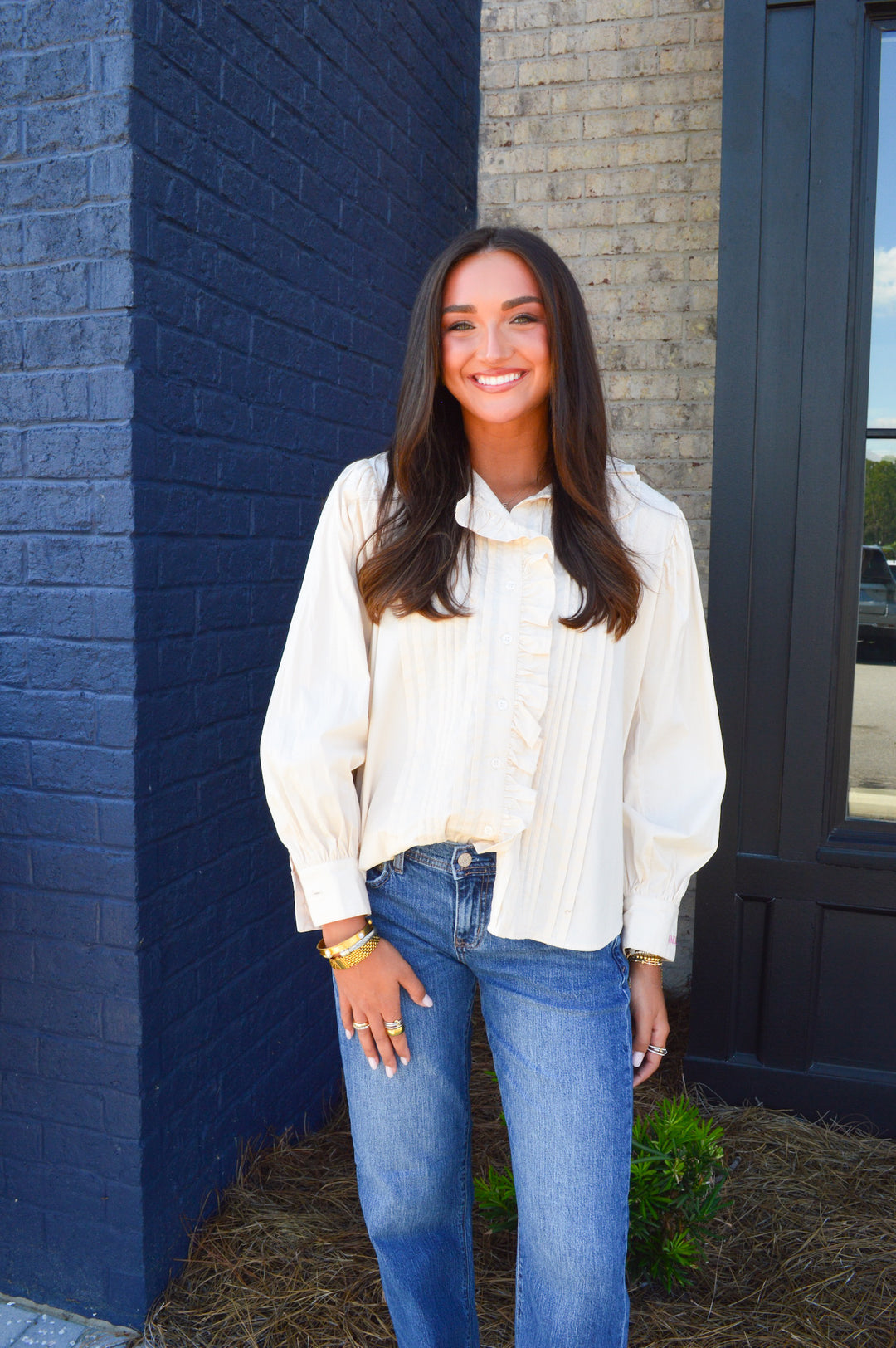 Ivory Pleated Top