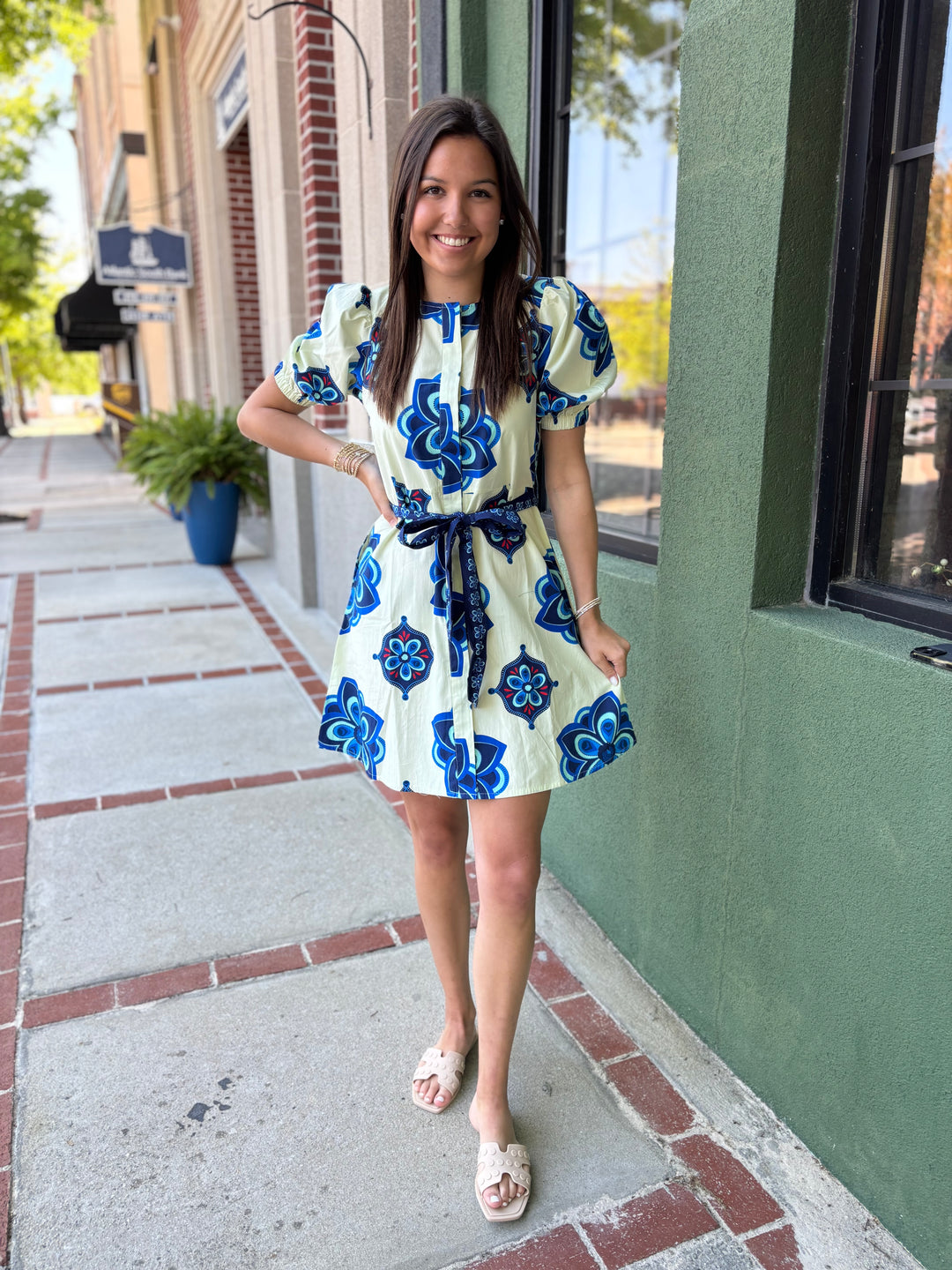 Geometric Florals Mini Dress