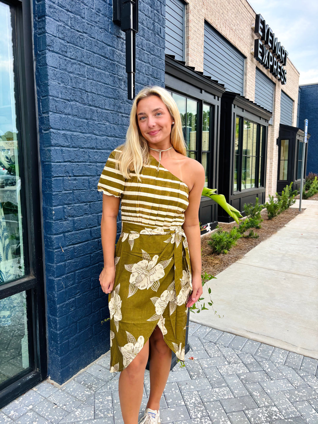 Jungle Trails One Shoulder Dress