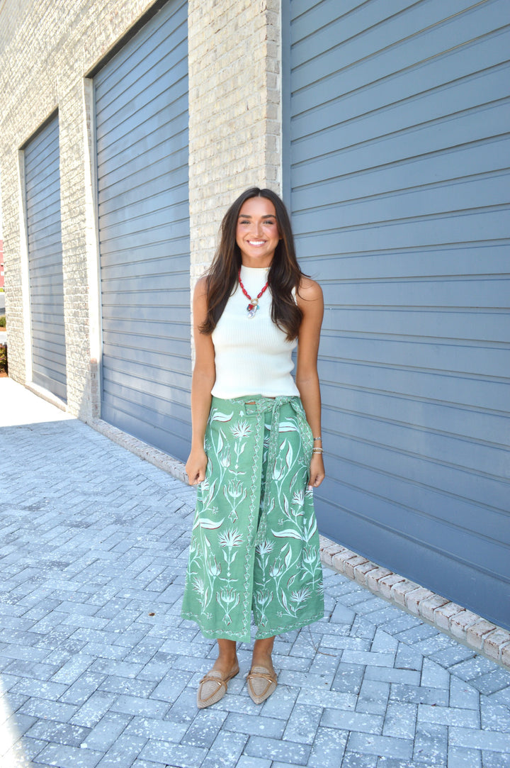 Cream Mockneck Tank