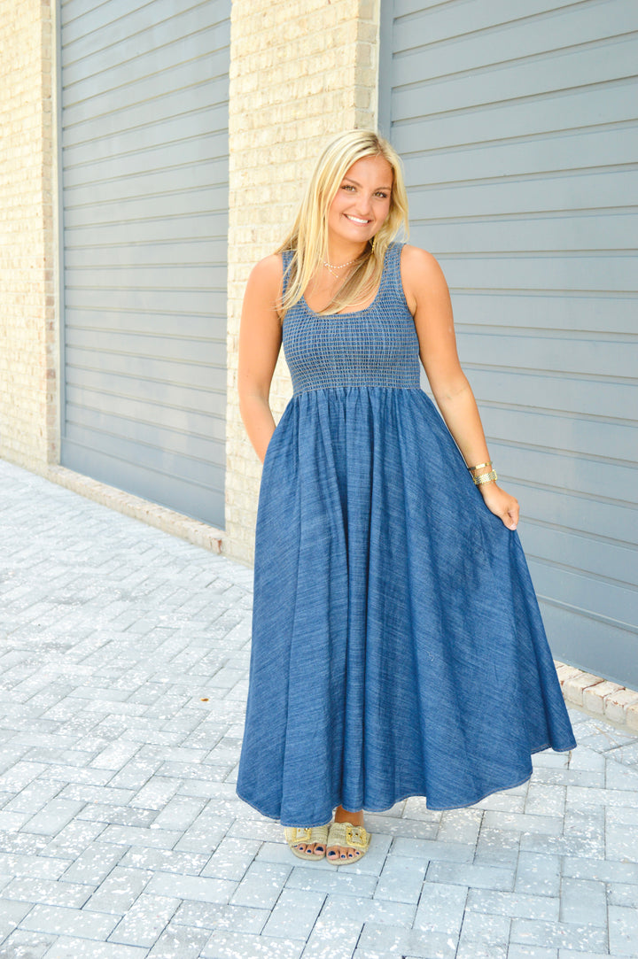 Denim Tank Maxi Dress