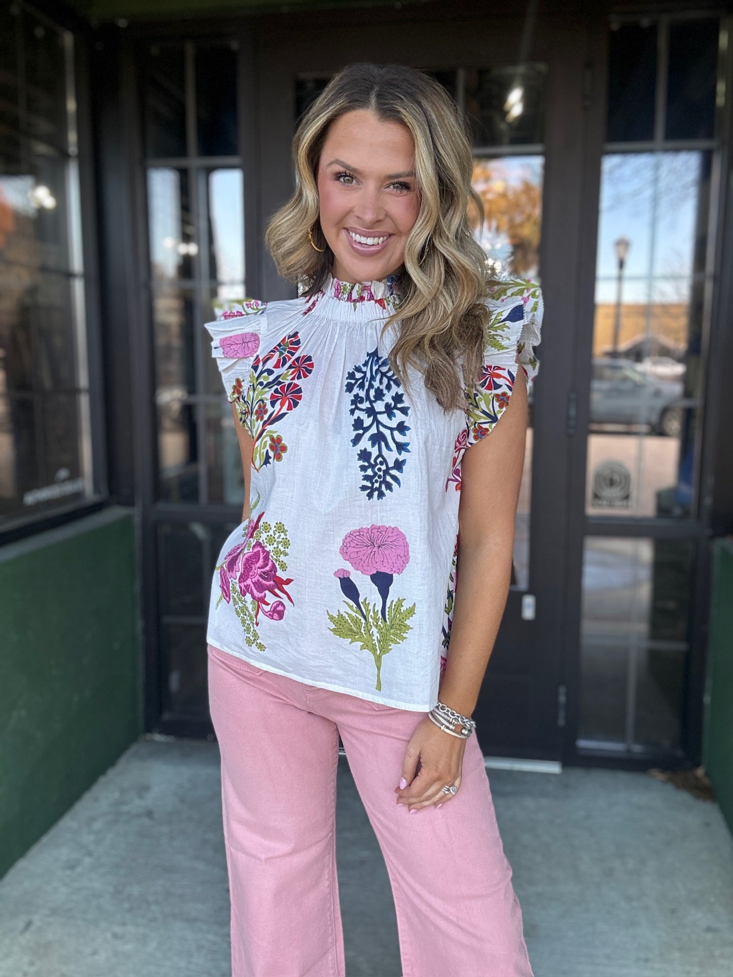 White Floral Top