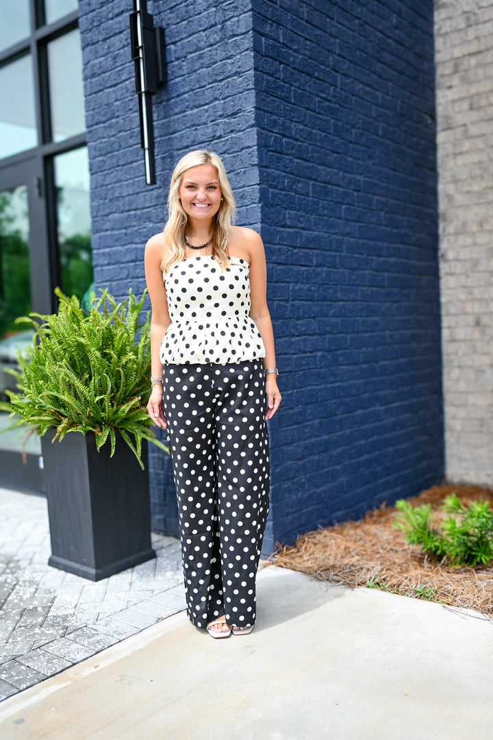 Polkadot Strapless Bubble Top
